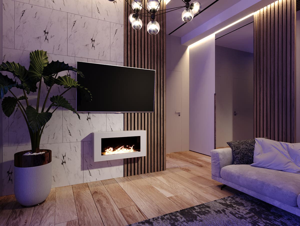 Биокамин "Русский огонь" Блонд 800N настенный с декоративным стеклом (стемалитом) по цене 27 093 руб.