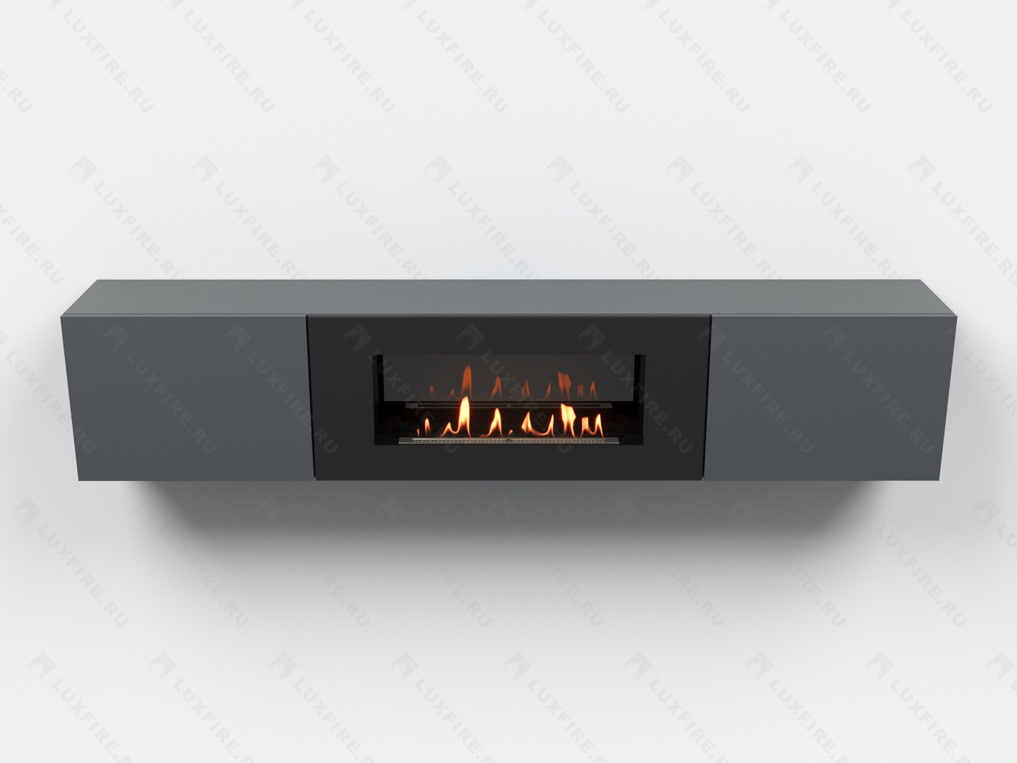 Тумба ТВ Lux Fire "Енисей" настенная 2000 матовая, графит с биокамином 900 по цене 92 997 руб.