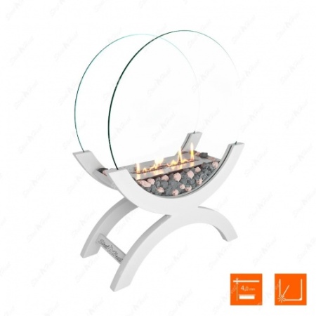 Биокамин напольный SteelHeat WOOD 500 белый по цене 42 900 руб.