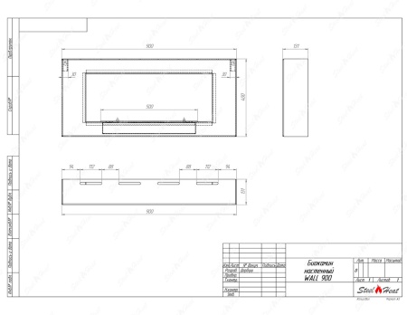 Биокамин SteelHeat WALL 900 белый (стекло) по цене 29 900 руб.