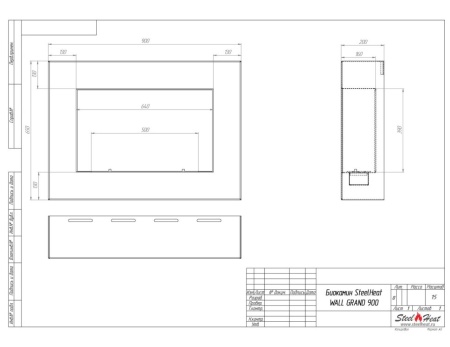 Биокамин SteelHeat WALL GRAND 900 черный, стемалит по цене 43 260 руб.